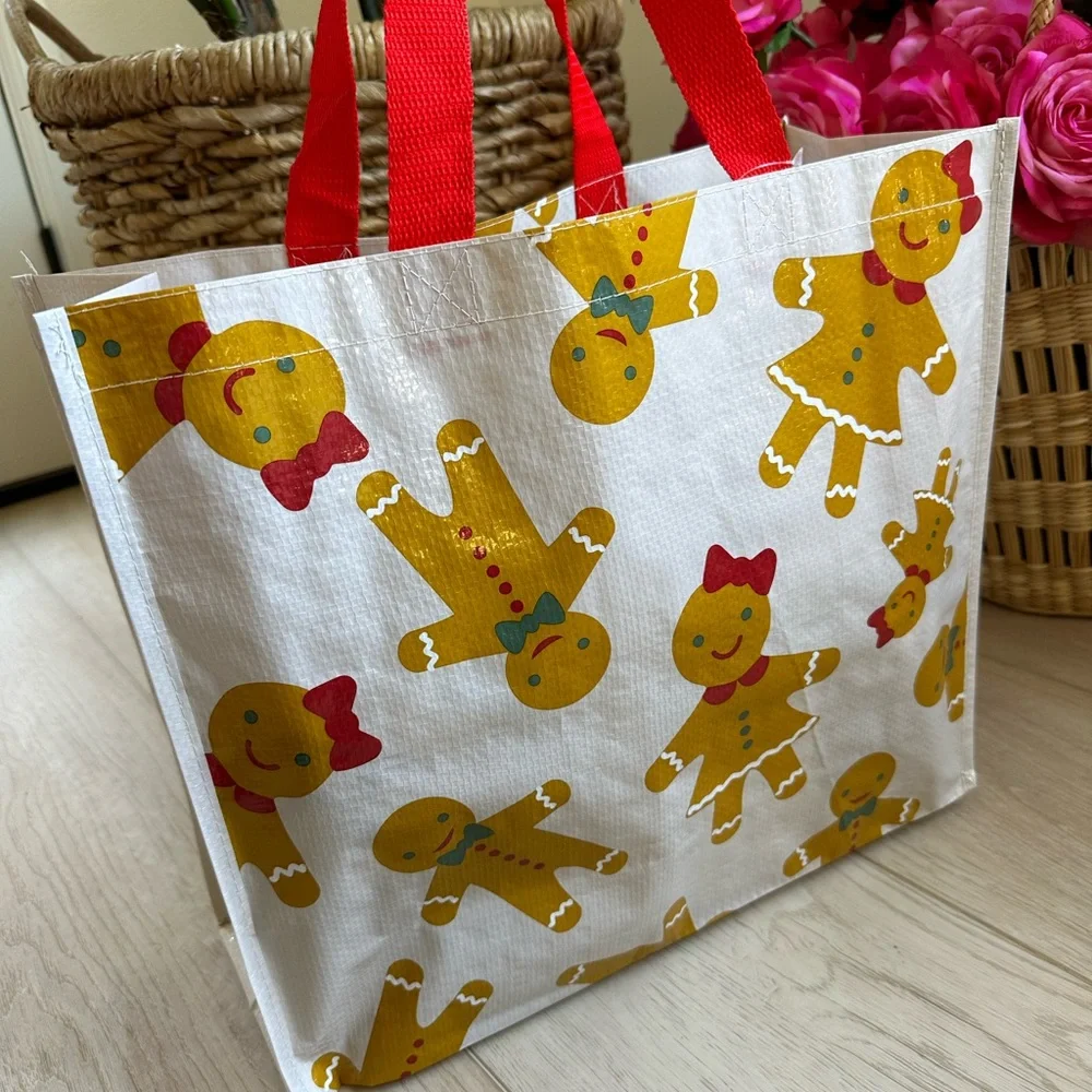 target reusable gingerbread man girl Christmas holiday gift bag